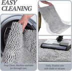 Cat Litter Mat, Litter Trapping Mat, 35"× 25" Cat Kitty Litter Rug with Waterproof Back, Super Soft for Cat'S Paws, Machine Washable, Grey