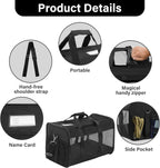 Pet Travel Carrier Soft Sided Portable Bag for Cats, Small Dogs, Kittens or Puppies 17 Lbs Max, Collapsible, Durable, Airline Approved, Travel Friendly (Medium)
