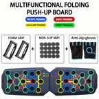 Portable Multifunctional Push-Up Board Set with Handles Foldable Fitness Equipment for Chest Abdomen Arms and Back Training