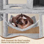 Yaheetech 63.5In Multi-Level Cat Tree Tower Condo with Scratching Posts, Platform & Hammock, Cat Activity Center Play Furniture for Kittens, Cats, and Pets
