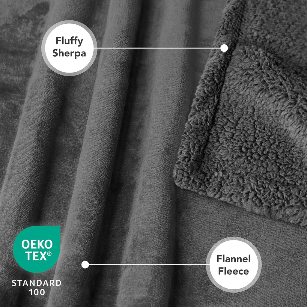Waterproof Dog Blanket for Bed, Couch, Sofa | Waterproof Dog Bed Cover for Large Dogs, Puppies | Sherpa Fleece Pet Blanket Furniture Protector | Reversible Microfiber