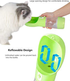 Dog Travel Water Bottle,Portable Dog Water Bottle Pet Drinking Bottle Drink Cup Dish Bowl Dispenser for Walking Traveling Hiking, Multifunctional Outdoor Water&Food Bowl for Dogs and Cats