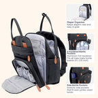 Diaper Bag Backpack - Tote - Multi Function Waterproof Diaper Bag, Travel Essentials Baby Bag with Changing Pad, Stroller Straps & Pacifier Case - Unisex, Black