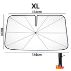 SunShield 360 – Rotatable Umbrella-Style Car Windshield Sunshade with UV & Heat Protection