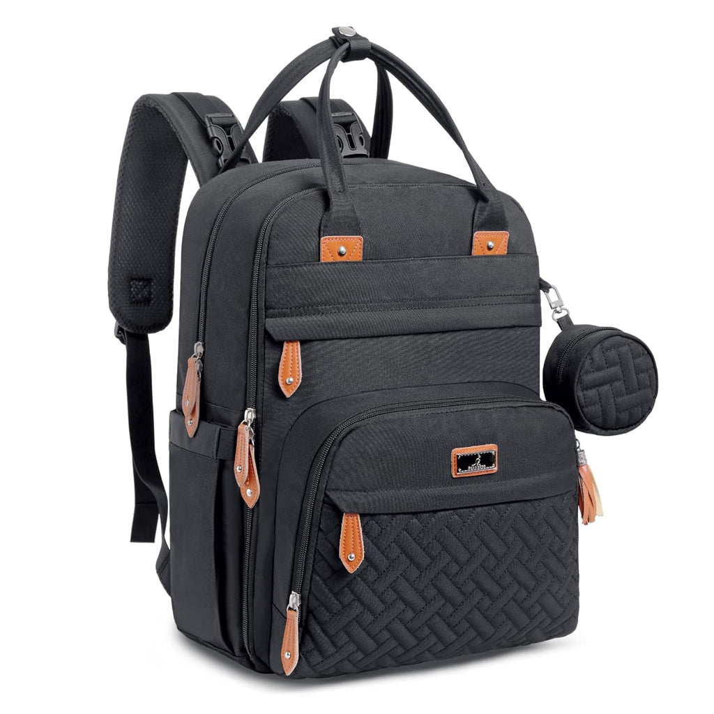 Diaper Bag Backpack - Tote - Multi Function Waterproof Diaper Bag, Travel Essentials Baby Bag with Changing Pad, Stroller Straps & Pacifier Case - Unisex, Black