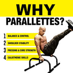 Fitness Parallette Push up Bars Dip Station Stand - Perfect for Home and Garage Gym Exercise Equipment - Gymnastics, Calisthenics, Strength Training Parallel Bars for Men and Women