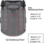 Tactical Dog Harness with 4X Metal Buckle,Dog MOLLE Vest with Handle,No Pulling Front Clip,Hook and Loop Panel for Dog Custom Patch (M (25"-30" Girth), Wolf Gray)