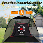 Golf Hitting Net Backyard Driving: 12X7Ft Professional Backstop with Silent Velvet Target Portable Practice for Men Dad Complete Sport Set Gift