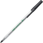 Ecolutions round Stic Ballpoint Pens, Medium Point (1.0Mm), 50-Count Pack, Black Ink Pens Made from 97% Recycled Plastic