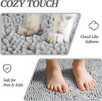 Cat Litter Mat, Litter Trapping Mat, 35"× 25" Cat Kitty Litter Rug with Waterproof Back, Super Soft for Cat'S Paws, Machine Washable, Grey