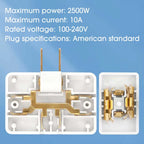 3-Port Rotatable US Plug Adapter – Compact Power, Anywhere You Go