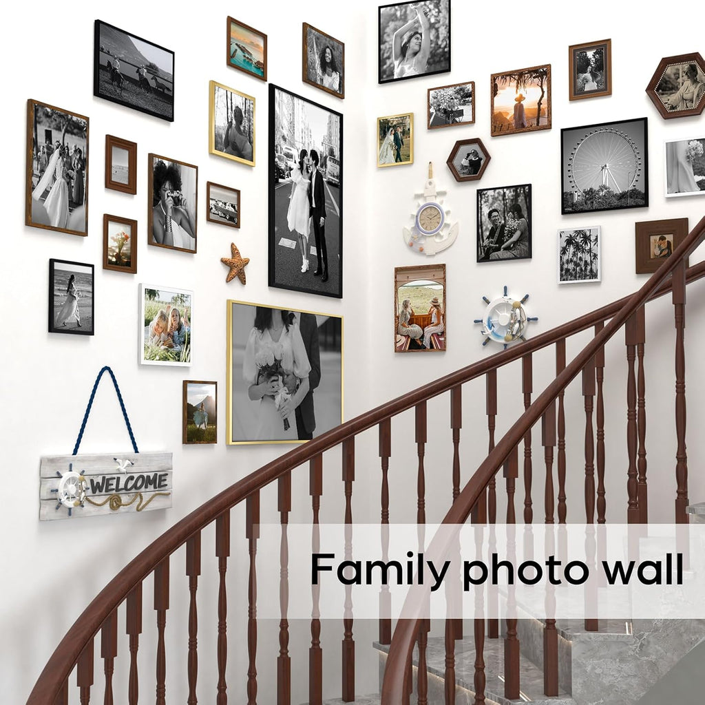 12 Pack 3.5X5 Black Picture Frame Bulk Set for Desktop Display or Wall Mounting