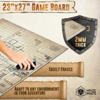 Battle Game Mat for DND - Tabletop Board Game Map for Dungeons and Dragons - Perfect Set for Starters and Masters - Accessories for Pathfinder, Wargaming, 40K, Warhammer - 23X27
